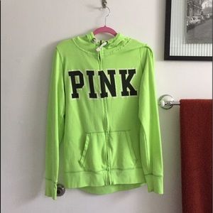 PINK NEON ZIP-UP HOODIE